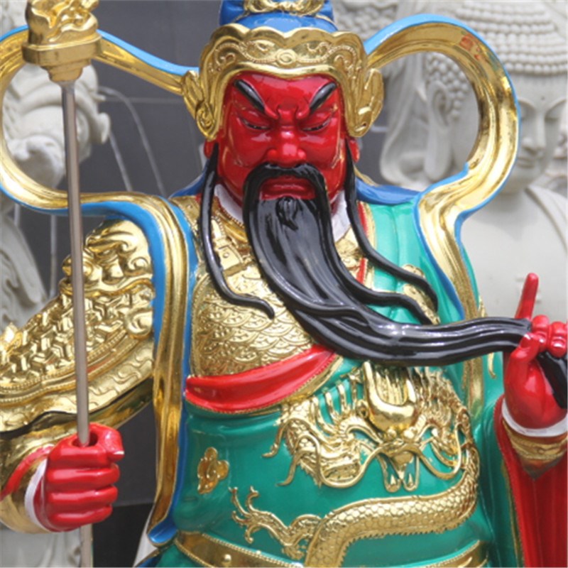好货家用供奉1米6关二爷神像供奉九龙关公财神横刀关公佛像摆件珈