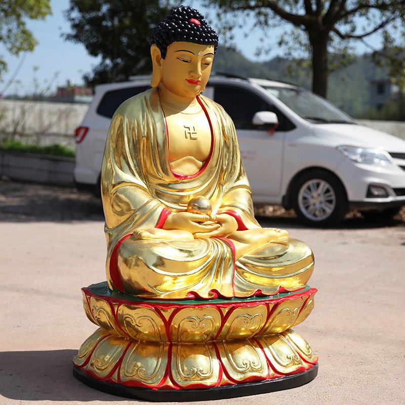 好货厂家直销佛像 树脂鎏金佛祖 阿弥陀佛释迦佛如来药师佛1米1高
