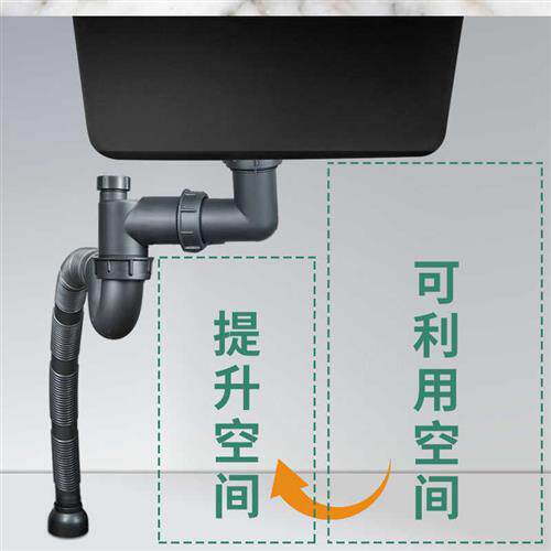 极速意狄讴厨房水槽洗菜盆下水管配件洗碗槽下水道套装单双水槽排