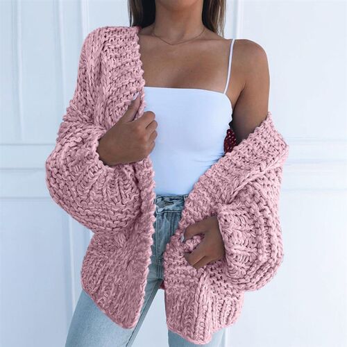 好货Winter Fashion Women Thick Sweater Cardigan Warm Solid C