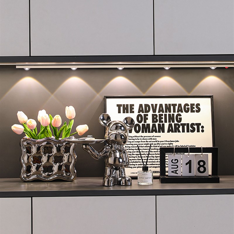 极速入户客厅玄关柜装饰品u摆件轻奢电视柜餐边鞋柜进门钥匙收纳