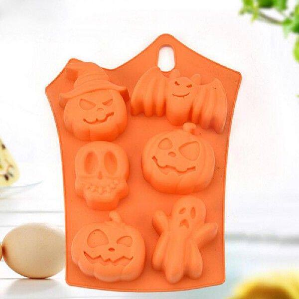 极速1pc Halloween Holirday Style Silicone Cake Mold 6 Caviti