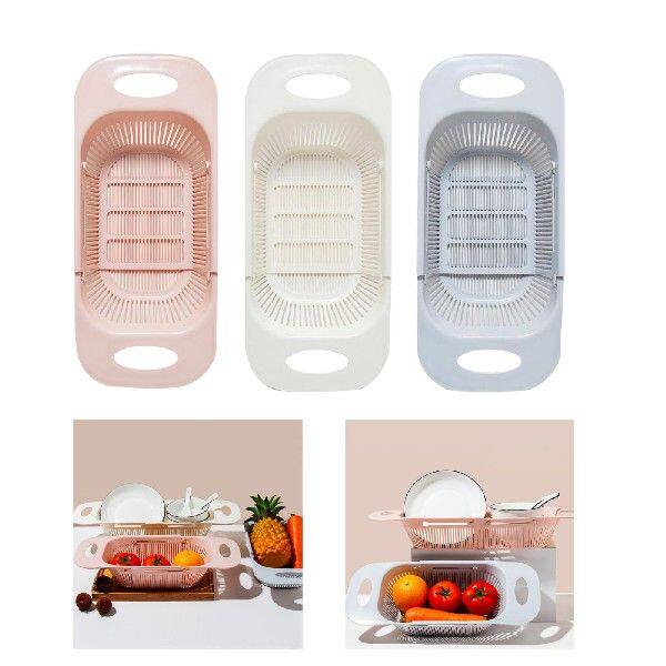 极速Extendable Sinnk Colander Strainer Basket Wash Vegetable