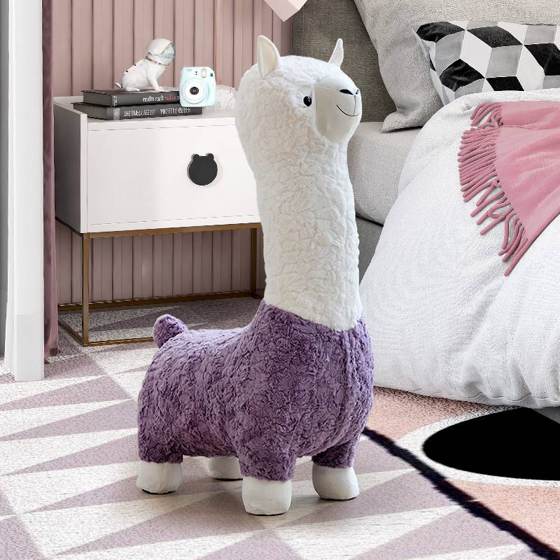 极速创意羊驼坐凳轻奢卡通凳子家居客厅椅子落地摆U件换鞋凳搬家
