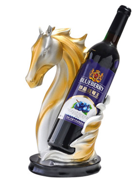 极速NORTHEUINS kResin Horse Head Wine Rack Figurines Interio