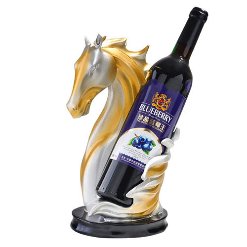 极速NORTHEUINS kResin Horse Head Wine Rack Figurines Interio