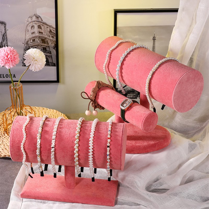 极速.头饰展h示架发箍收纳层架绒布首饰架发箍架发夹架发圈发圈架