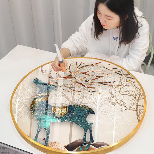 新品5d钻石画2025新款满t钻贴画麋鹿客厅水晶手工点贴砖diy十字绣