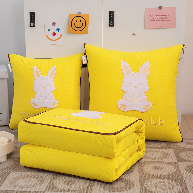 极速两用抱枕被子绣花办公u室折叠午睡枕头毯子二合一沙发汽车靠