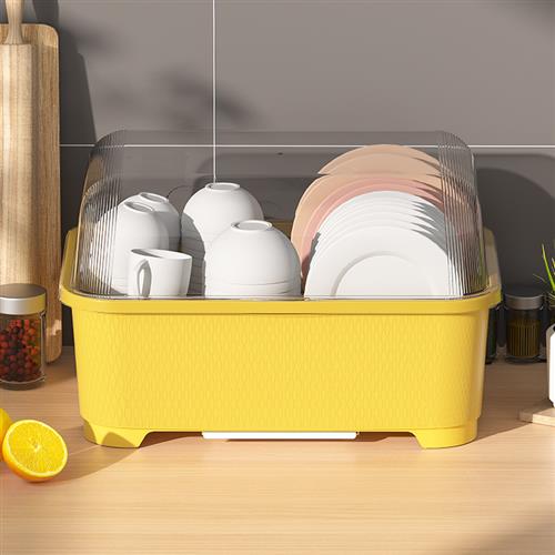 极速2023新款厨房沥水碗盘柜带A盖子放碗箱碗碟收纳层架用品家用