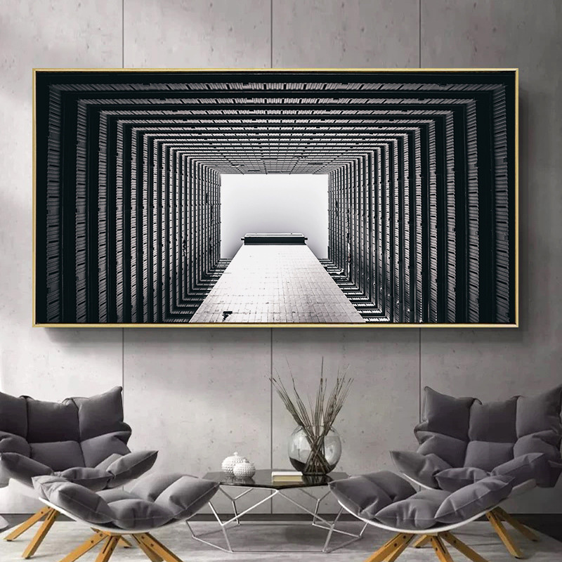 装饰建筑风景g装饰画个性创意油画墙面挂画艺术酒店客厅玄关卧室图片