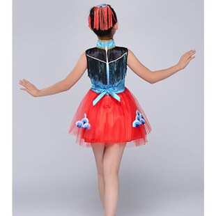 极速六一儿童节戏曲舞蹈演出w服川剧变脸戏剧服装道具女童蓬蓬裙