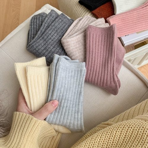 极速2022 New Winter Thickevr Cashmere Wool Women Socks Casua