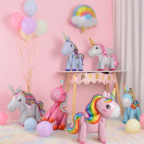 极速Unicorn Balloon Decoration Happy Birthday Party Sup.plie