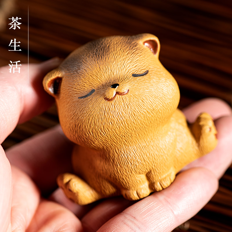 极速茶宠紫砂可养可爱小猫摆件y萌小喵雕塑茶玩茶盘家居装饰品礼