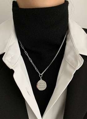 极速Titanium steel stitching necBklace letter round card pen