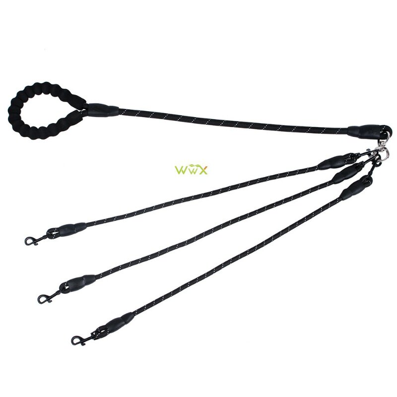 新品Nylon No-Pull 3 Way Pet Dog Lead GLeashes Coupler Pet Ad