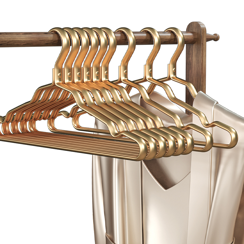 极速太空铝合金衣架成年人家用挂衣防滑无痕轻奢金属晾.衣架金色