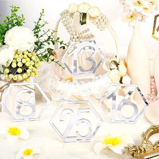 新品25pcs Catering Reception BirthdaFy Table Number Geometri