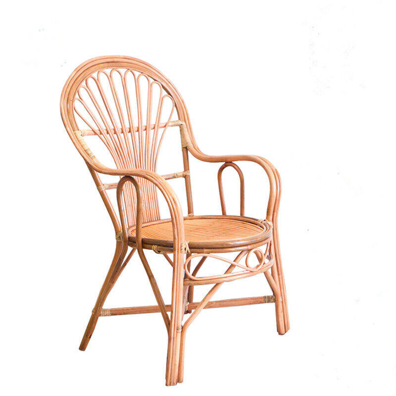 推荐欧呈家俱天然真藤办公电脑椅麻将阳台休闲高靠背老人藤椅子透