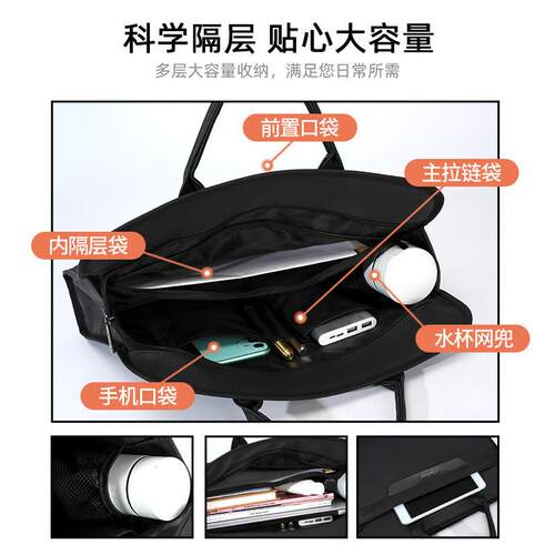 极速2023新款大容量文件包手提公文袋a4牛津布商务公文包女男士内