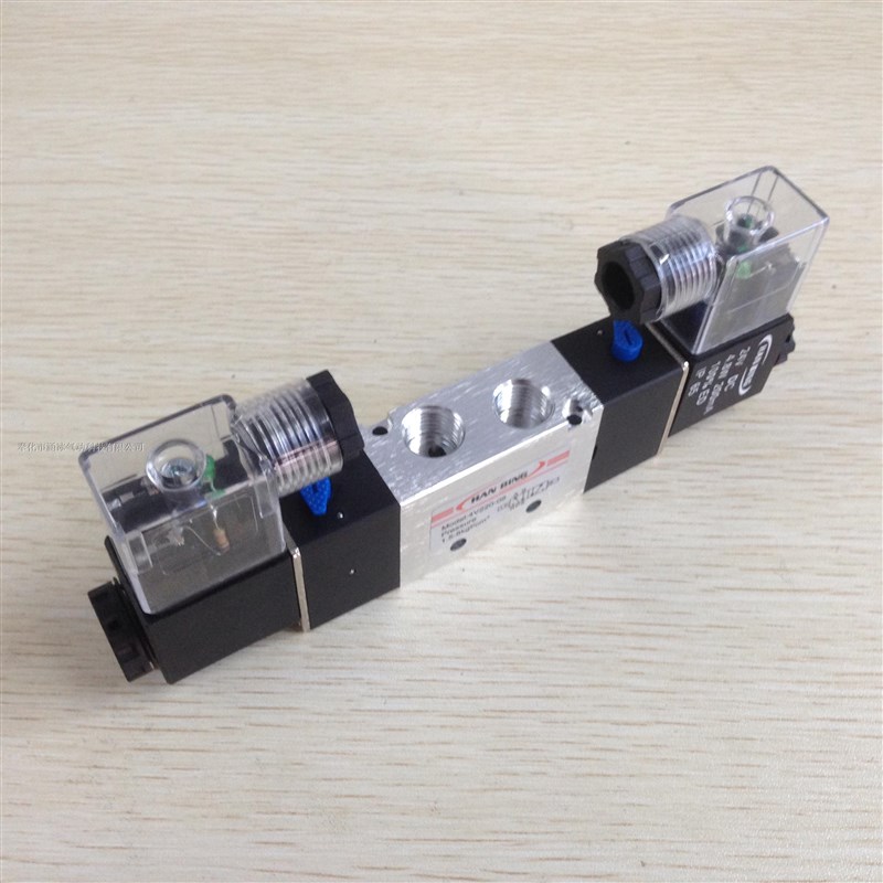 好货二位五通电磁阀双电控4V220-08-06 DC24V/12客车门泵控制阀外