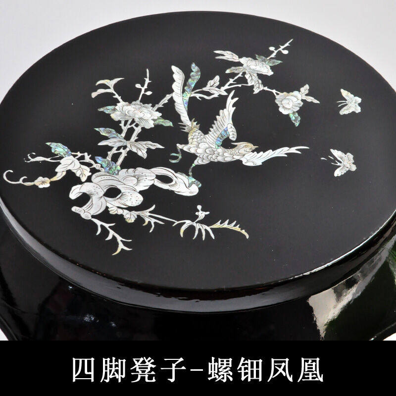 真韵古筝琵琶二胡凳子复古凳子中式圆凳简约大气木凳雕刻花纹櫈子