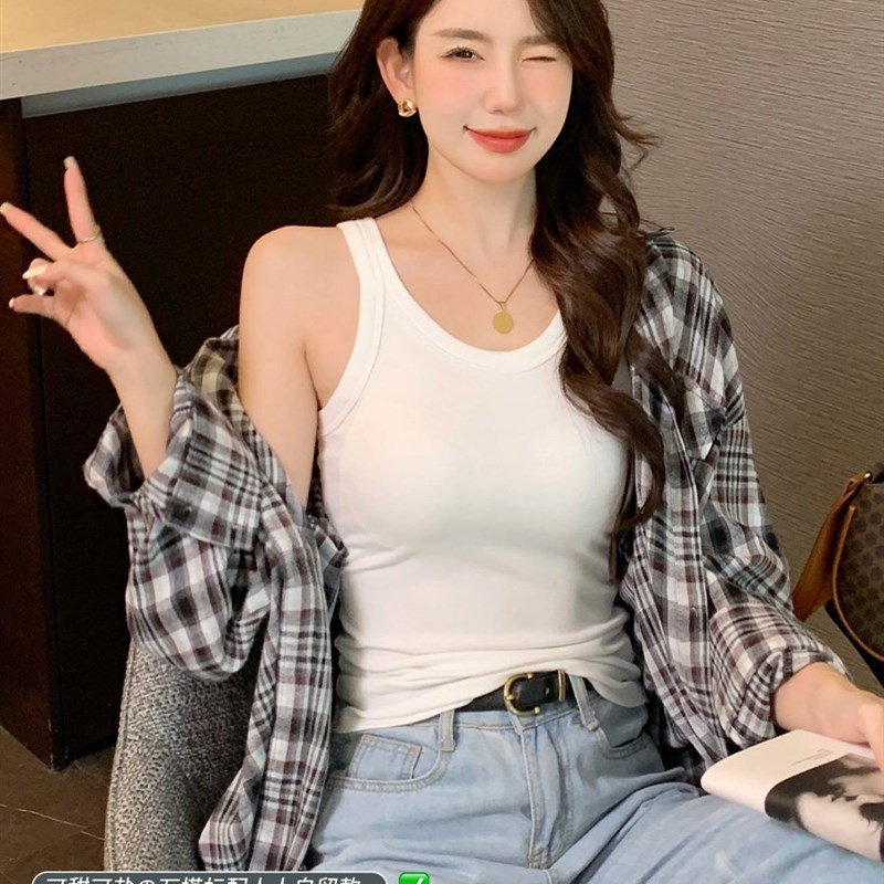 好货高弹力吊带背心带胸垫女内搭2025新款夏外穿美背文胸一体打底
