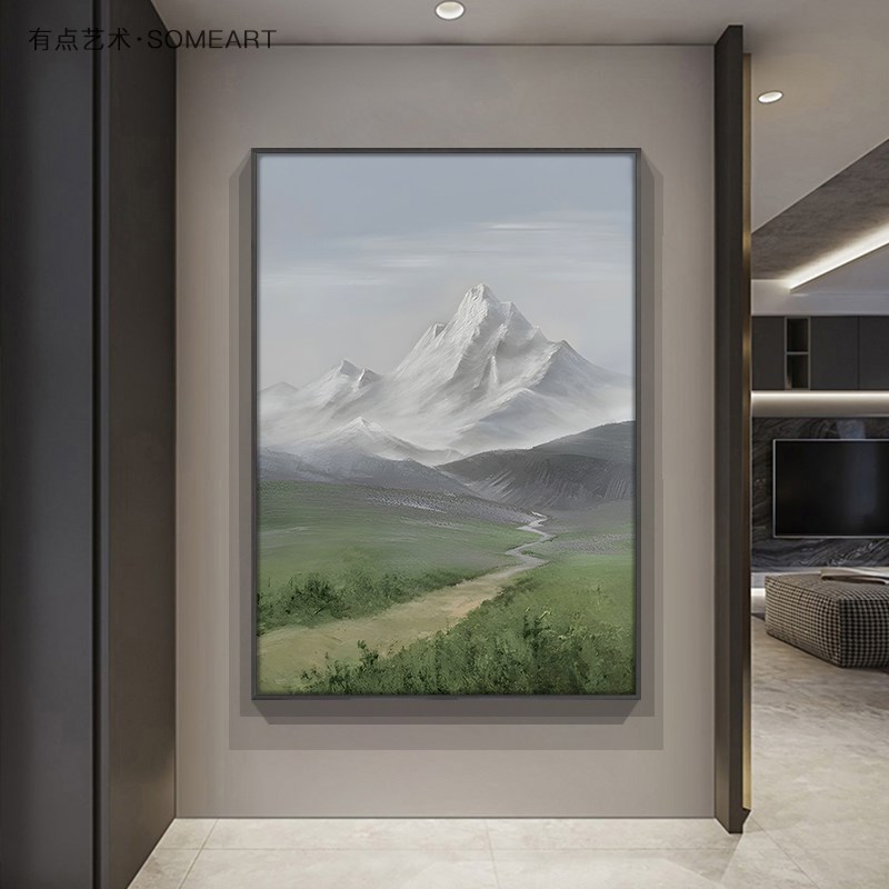 好货雪山风景入户正对门玄关装饰画客厅大幅大气壁画走廊尽头过道