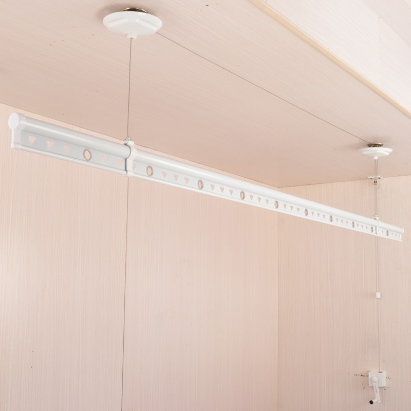 手摇晾衣架单杆式手动升降阳台家用室内顶装自动伸缩凉衣架晒被杆