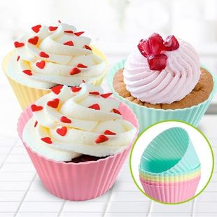5PCS Muffin Cupcake Moulds Silicone Cupcake Mold Fondant