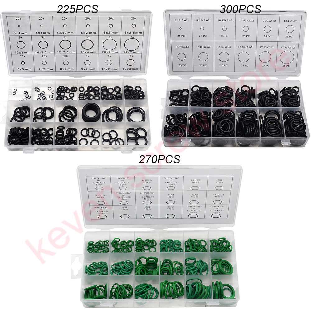 225PCS 270PCS 300PCS O Ring Rubber Washer Seals Assortment