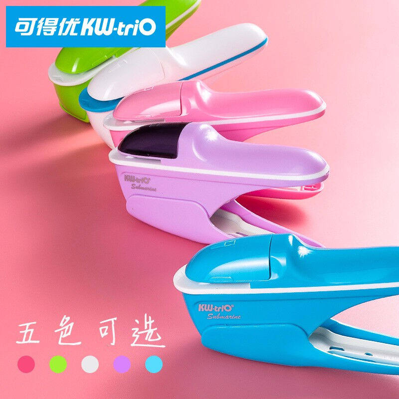 极速可得优无针钉书机桌面式高颜值迷你无钉本订丁书器压纹型手动