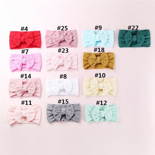 好货32 Colors Cable Bow Baby Headband for Child Bowknot Head