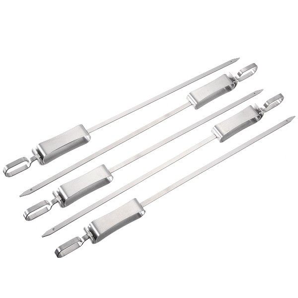 5pcs Stainless Steel Barbecue Pin Flat Skewers For Shish