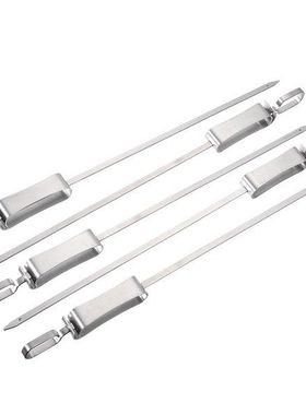 5pcs Stainless Steel Barbecue Pin Flat Skewers For Shish