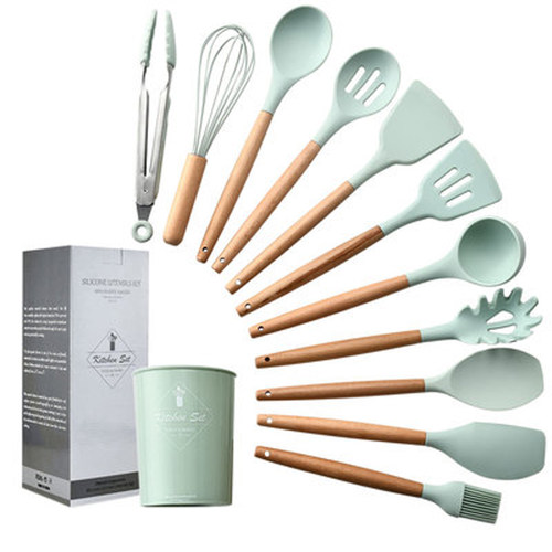 好货Silicone Kitchenware Cooking Utensils Set Heat Resistant