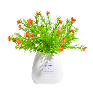 喜莱卡仿真花小翠菊假花装饰摆台雏菊花束满天星带瓶外贸代发