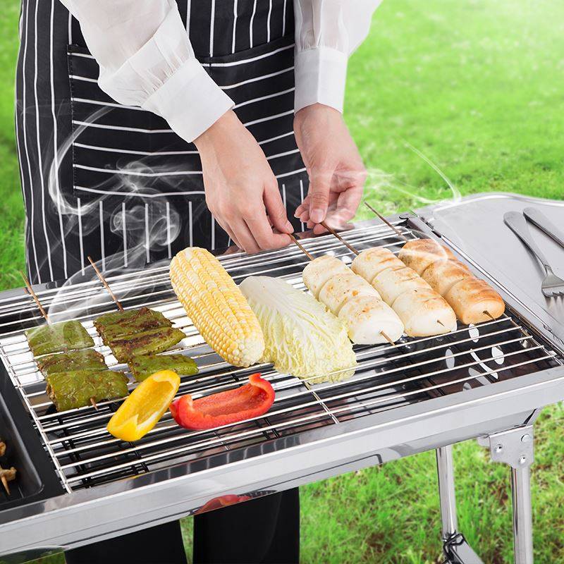 好货烧烤架户外一米长大烧烤架10人bbq烧烤炉家用烧烤炉室外折叠