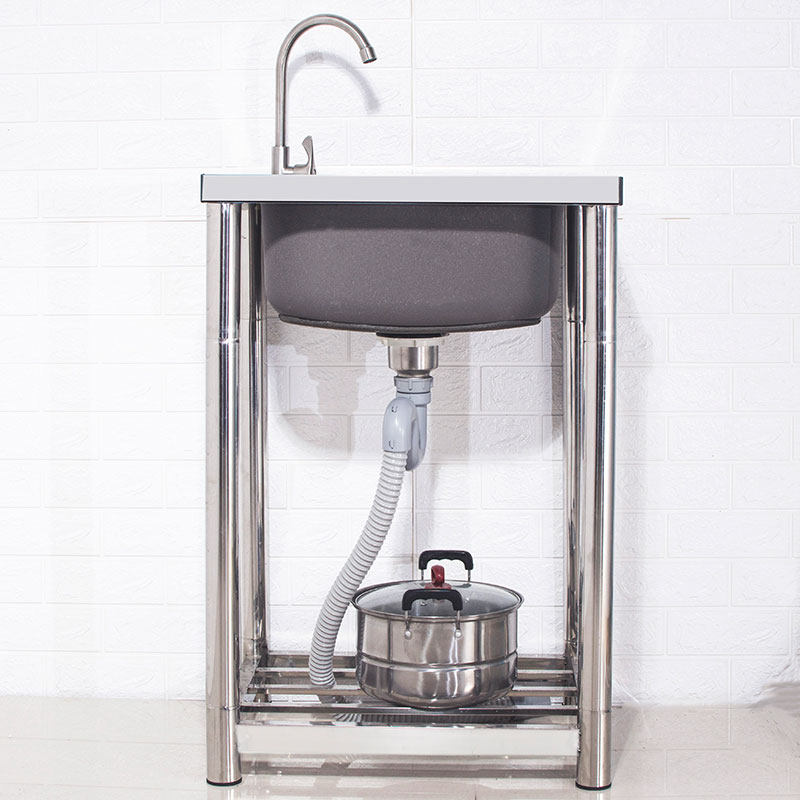 厨房304不锈钢 水槽加厚单槽双槽带支架简易洗菜盆商用家用洗碗池