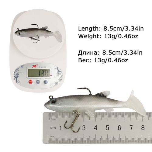 好货5 Pieces Soft Fishing Lure Wobbler Swimbait Silicone Isc