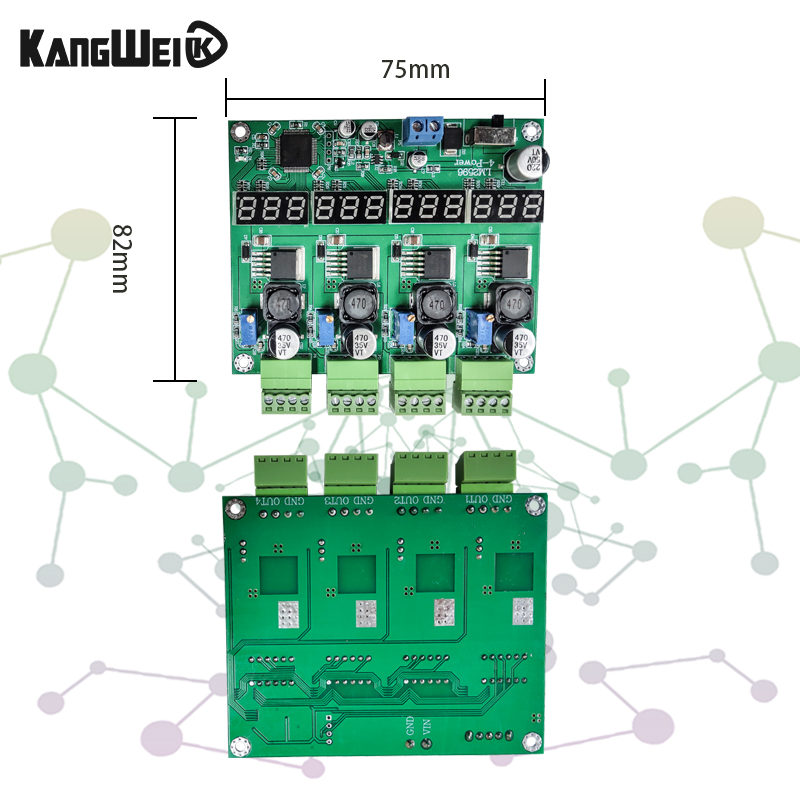 新品LM2596多路开关电源 四路数显 DCDC 可调降压输出 电源模组品