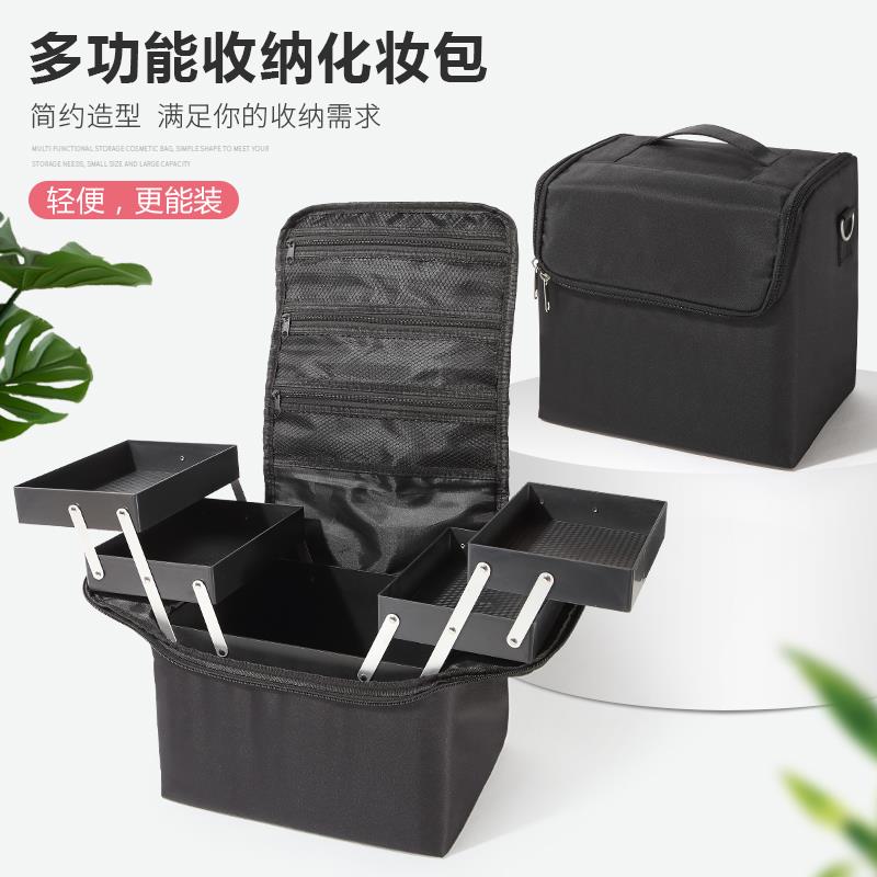 手提大容量化妆纹绣工具箱包简约便携美容美甲多功能防水便携收纳