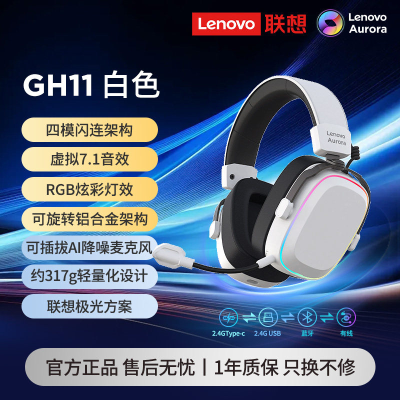 联想极光GH11游戏耳机头戴式耳麦
