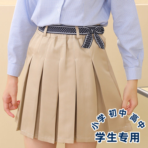 圆点蝴蝶结卡其藏青校服裙装