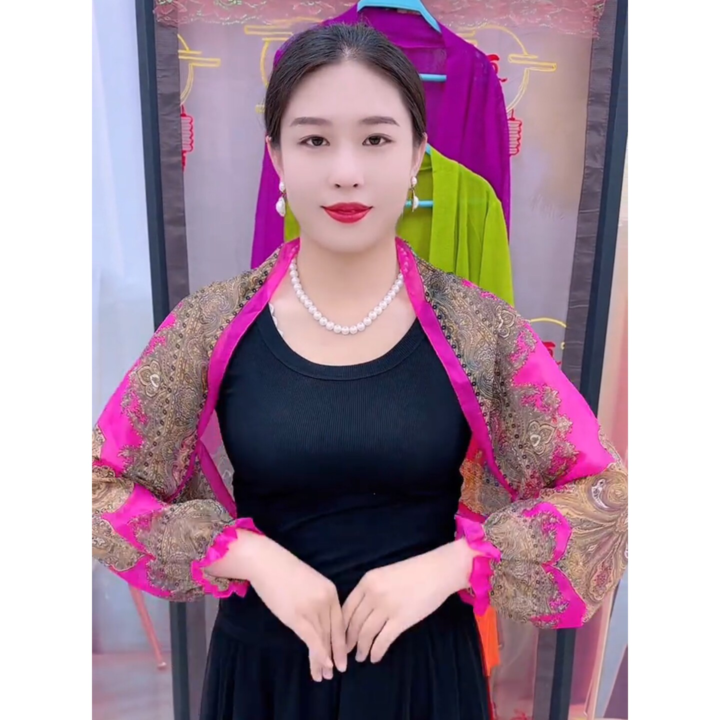 防晒袖套一体披肩2026新款夏薄款外搭配裙子旗袍空调房丝巾小披风