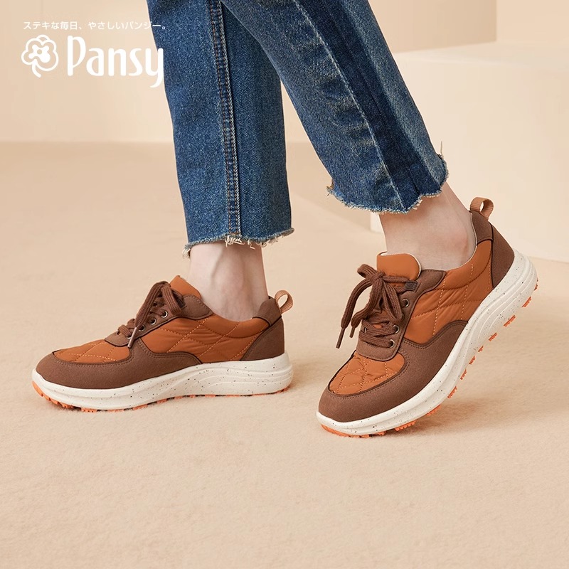 Pansy日本女鞋休闲百搭防滑鞋轻便舒适女士鞋子秋冬款舒适鞋