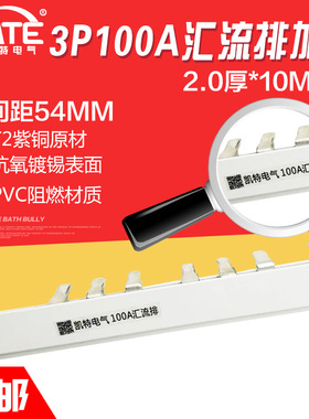 3P100A汇流排加宽 紫铜2.0*10 断路器连接排DZ47 C45接线排KT003