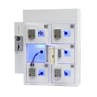 方为手机充电柜 壁挂6门密码锁投币手机加油站 会议室手机保管柜