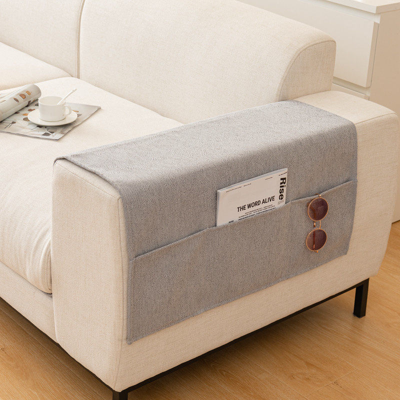 简约棉麻沙发扶手盖巾防滑沙发垫四季扶手两边防尘防猫爪扶手盖布